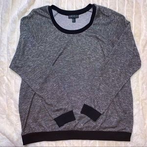 Forever 21 Plus Black Gray Crew Neck Sweatshirt
